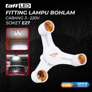 TaffLED Fitting Lampu Bohlam Studio LED Minimalis Cabang 3 E27 220V - E3342