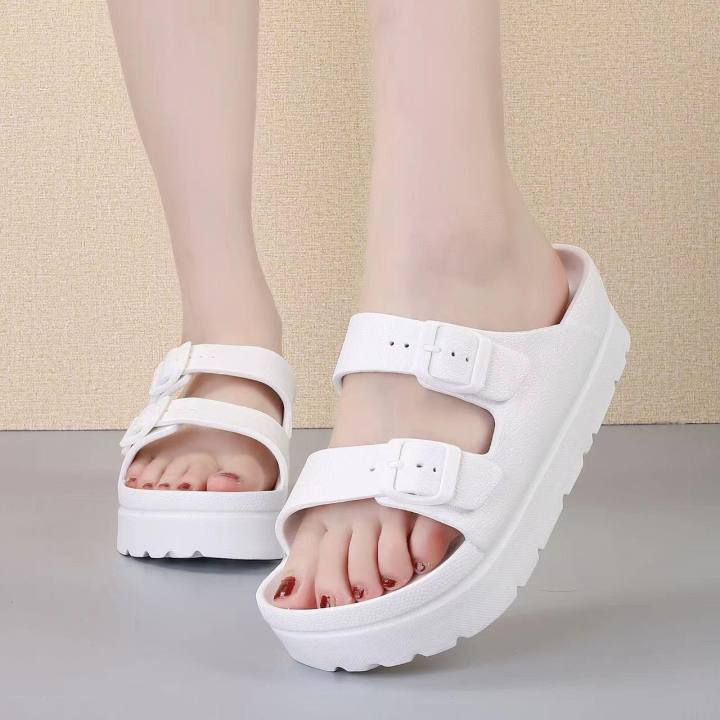 Z&R 4.5inches Two Strap High Heels Slippers For Women
