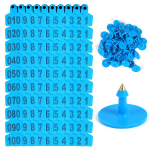 Goat Ear Tag Applicator Plier + 100Pcs Number 001-100 Livestock GoatEar Tags for Pig Cow Cattle Sheep Farm animals