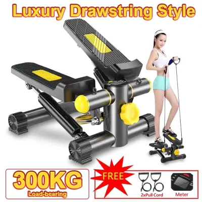 YEESALL Home Foot Stepper Sport Exercise Mini Stepper Machine Pedal Exerciser Electronic Display Home Exercise Equipment with Resistance Band Gym Fitness Silent Step Machine