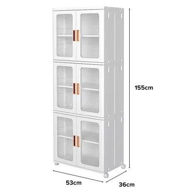 (JIJI.SG) KONRAD Foldable Cabinet / Stackable / Transparent / Storage / Castors