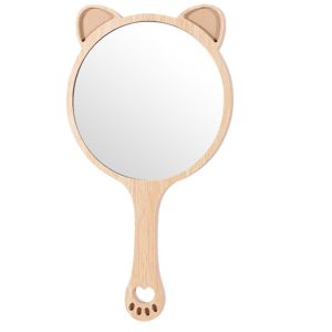 GUAIP Creative Makeup Mirror with Handle Portable Single-Sided Handheld Mirror Gift Square/Round Cosmetic Mirror Home Decor