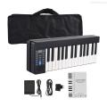 ammoon 61-Key Foldable Electronic Piano Multifunctional Electronic Organ Folding Digital Piano 61 Keys Sensitive Piano Keyboard with LCD Display Built-in Rechargeable Battery BT Connectivity Portable Musical Instrument with Piano Bag/Sustain Pedal. 