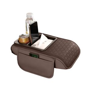 MICANGP Heightened Center Console Armrest Cushion Multifunctional Thicken Car Elbow Support Pad Breathable Large Capacity Arm Rest Heightening Pillow Car Interior