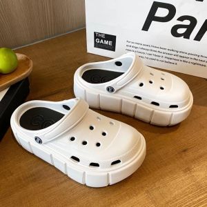 [Free Shipping] Basguang DIY perforated shoes thick-soled flat summer slippers outdoor closed-toe sandals for girls