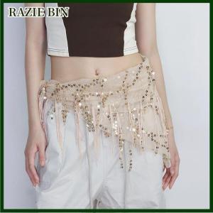 RAZIE BIN Versatile Belly Dance Waist Chain Tassel Triangular Scarf Waist Belt Jazz Dance Accessories Indian Dance Holiday Fart Curtain