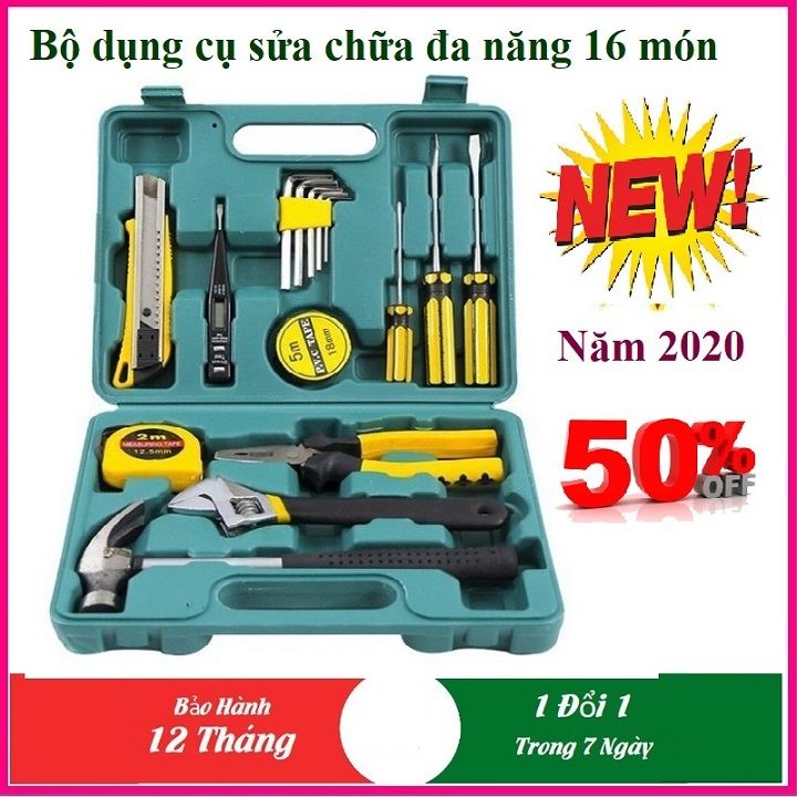 HỘP ĐỒ NGHỀ SỬA CHỮA ĐIỆN NƯỚC, XE ĐẠP, XE MÁY CHO GIA ĐÌNH KÈM HỘP ...