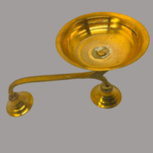Traditional Handcraft Pure Brass Sambrani Stand | Loban Dhoop Puja Akhand Diya | Thooba kaal | Color - Gold (Pack of 1 pc)