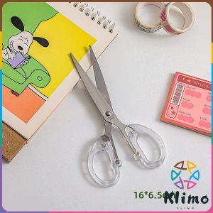 KLIMO DIY Stainless Steel Scissors Transparent Craft Scissor Stationery School Office Supplies