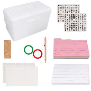 Portable Notepads Note Paper and Colored Note Card Set Includes Binder Divider Binder Rings Pen Sticker and Stoarge Case