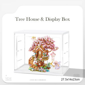 [Ready Stock] Sakura Treehouse Swing 3D Building Set Cute Street Scene DIY Assembly Toy Kawaii Girl Gift Decoration With Display Box Lego Building Blocks Mini Blocks