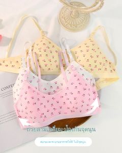 เสื้อชั้นในเด็กผู้หญิง ลายเชอร์รี่ สีสดใส NY26 ชุดชั้นในเด็กมีตะขอ สายปรับได้ เสริมฟองน้ำ ระบายอากาศได้ดี