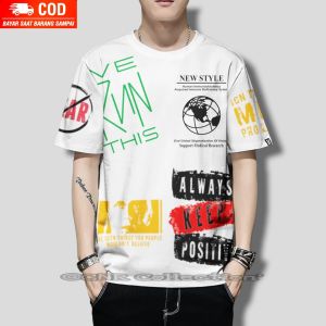 Baju Kaos Full Printing Distro Wanita Catton Combed 30s Tebal Dewasa Terbaru 2024 - Tshirt Pria