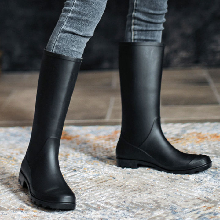 Womens black rain boots store on sale