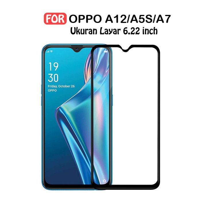 Case Oppo A12 Screen Protector Tempered Glass 6D 9D Oppo A12 A5S