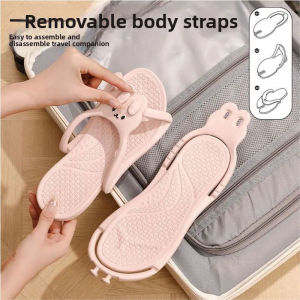 Portable Foldable Slippers for Women Travel Lightweight EVA Non-Slip Soft Sole Summer Sandals Couple Beach Slides