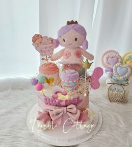 Princess Mermaid Baby hamper diaper cake newborn gifts confinement hamper 100days baby shower gift
