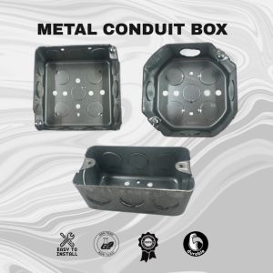 Utility Box Metal – Rectangular Octagonal Square Conduit Box for Electrical Wiring