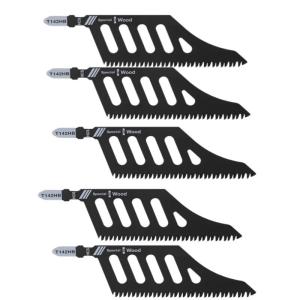LEI 1 5Pcs T Shank Flush Cutting Replacement Blades Curved Jigsaw Blade For Precision Cuts Precision Ground Teeth