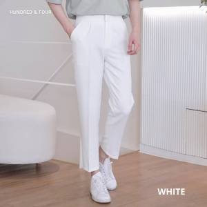 สแลคขาเต่อทรงกระบอกเล็ก รุ่น CLASSIC PANTS สไตล์เกาหลี ผ้าดีพิเศษ แทบไม่ต้องรีด มีจีบหน้า เก็บทรงสวย