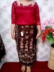 Rok katun batik TANPA selendang Resleting Depan pinggang karet