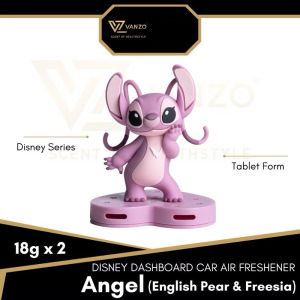 Vanzo Disney Stitch & Angel Dashboard Car Air Freshener Dashboard Series Black Code Fragrance English Pear & Freesia