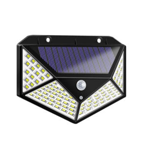 Đèn led năng lượng mặt trời 100 led cảm ứng chuyển động 4 mặt