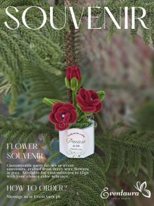 1PC Flower Souvenir Giveaways Party Favors made from Fuzzy Wire with Pot For Birthday Wedding Events