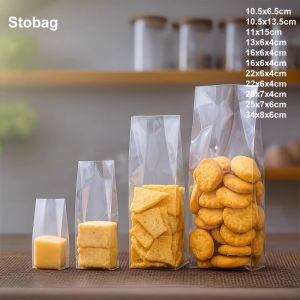 StoBag Wholesale Transparent/Frosted Packaging Bag Long Heat Sealing for Cookies Candy Coffee Tea Storage Plastic Gift Pouches2026