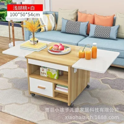 {Sg Sales}Lifting Coffee Table Folding Coffee Table Dual-Use Multi-Functional Small Apartment Home escopic Lifting Simple Movable Tea Table Lifting and Foldable Coffee Table