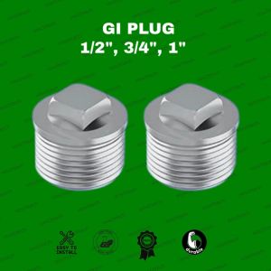 PLUG GI FITTINGS – Galvanized Iron Pipe End Seal Available size 1/2" 3/4" 1"