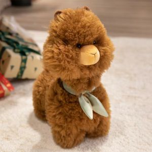 STVML ผ้าฝ้าย PP ของเล่นตุ๊กตาอัลปาก้า นุ่มนวล ใบหน้าอ้วน ของเล่นสัตว์นุ่ม ตุ๊กตาสัตว์อัลปาก้า 22/35/45 ซม. ตุ๊กตาลามะนุ่ม ของขวัญวันเกิด