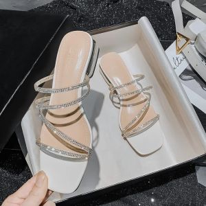 Sandal heels wanita terbaru 2025 Korea Style Kondangan Simple Mewah Sendal Lebaran Perempuan Cewek