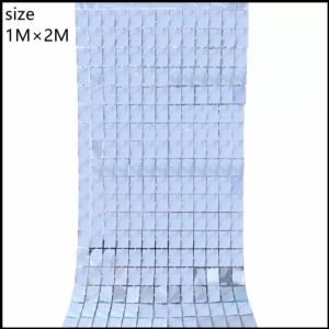 DINOSO Tirai Rumbai Foil Kotak Ukuran 1 X 2 m Tirai Ulang Tahun Kotak | Backdrop Background Ultah