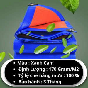 Bạt Che Nắng Bạt Che Mưa Hàn Quốc Loại 1 Màu Xanh Cam Chống Thấm Nước (có đặt hàng nếu khách cần)
