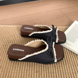 Free Shipping Square-Toed Thick-Soled Slip-On Sandals For Women 2026 New Summer Outdoor Non-Slip Retro Sandals