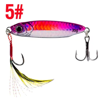 1Pcs Metal Jig Fishing Lure 7g/10g/15g/20g/25g/30g Slow Sinking Fishing Jigs 8Colors 3D Eyes Artificial Laser Fishing Bait