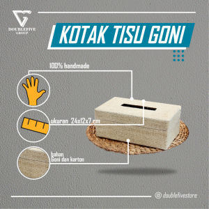 Dekorasi Rumahku - Kualitas Super Kotak Box Tisu goni 24x13x9 cm - cream