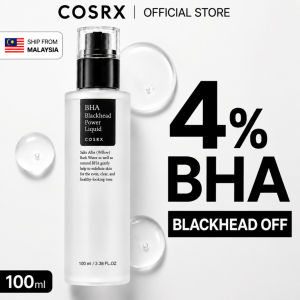 COSRX BHA Blackhead Power Liquid 100ml,contains 4% BHA from willow bark water gently exfoliates pores dissolves blackheads and sebum refines texture for clear even healthy skin