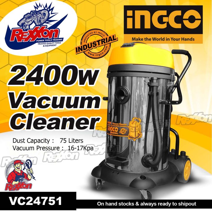INGCO 2400W 75L Wet & Dry Vacuum Cleaner VC24751 Rexxon Power Tools ...