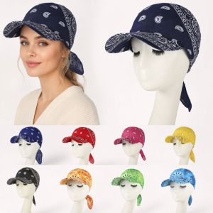 LONGB Wide Brim Baseball Caps Head Scarf Breathable Pre-Tied Bandana Scarf Cap Lightweight Sun Visor Turban Women Outdoor