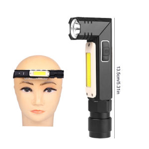LED+COB Flashlight Rechargeable 90 Degree Flashlight Flashlight Pocket Work Light Flashlight Magnetic Work Light Rechargeable Flashlights Black Light Right Angle Flashlight High Lumens