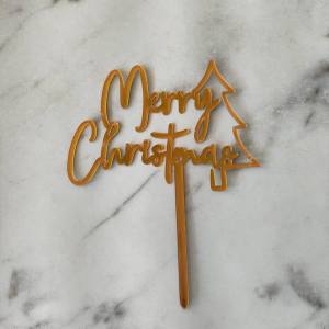 Topper Kaca MERRY CHRISTMAS / Topper Natal Acrylic