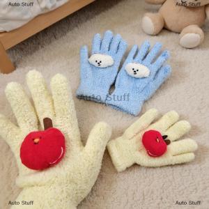 [COD] Auto Stuff ถุงมือแอปเปิ้ลสีแดงสำหรับสุนัขหยิกน่ารักถุงมือกำมะหยี่ขนแกะปะการังถุงมือกันหนาวถุงมือห้านิ้วให้ความอบอุ่นสำหรับนักเรียนฤดูหนาวของขวัญคริสต์มาสสำหรับเด็กผู้หญิง