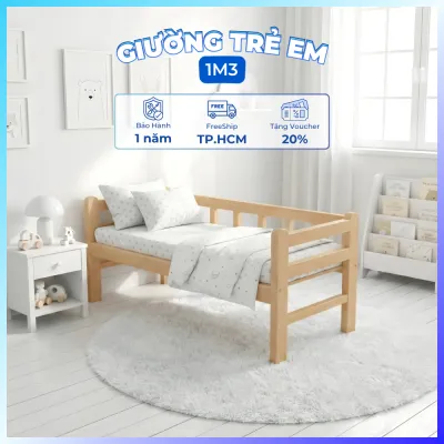 Giường Ngủ Gỗ Ghép Cho Bé 1m3 Thiết Kế Gấp Gọn Tiết Kiệm Diện Tích Bền Đẹp