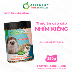 Thức ăn Nhím Kiểng GREENABC – Cung cấp đầy đủ protein - canxi - lipid thơm ngon kích thích khứu giác ăn ngon – Hộp 280g