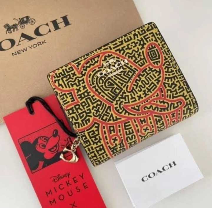 Coach Disney Mickey Mouse X Keith Haring Snap Wallet C7446