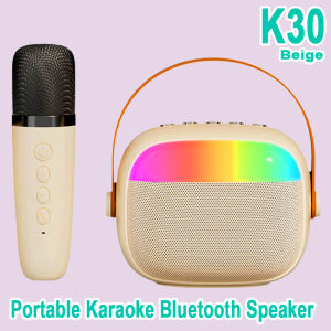 K18 Portable Karaoke Party KTV Wireless Bluetooth Speaker w/ 2 Microphone Mini Bluetooth Karaoke Stereo (N21)