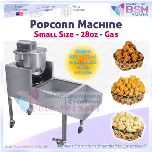『RM1788』Small Popcorn Machine 28oz Gas Mesin Pop Corn Ball Maker Commercial Auto Heavy Duty Production High Output Business Beautiful Sky