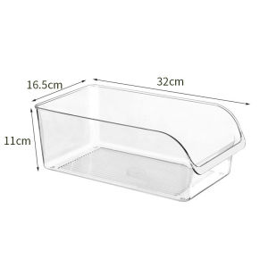 Refrigerator Organizer Bin PET Food Storage Basket Transparent Multipurpose Refrigerator Fruit Vegetable Organizer